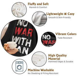 No War With Iran Throw Blanket Anti War Peace Activist Protest Iranian People TS02 Print Your Wear
