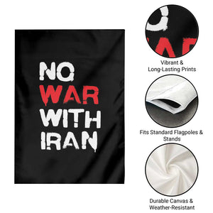 No War With Iran Garden Flag Anti War Peace Activist Protest Iranian People TS02 Print Your Wear
