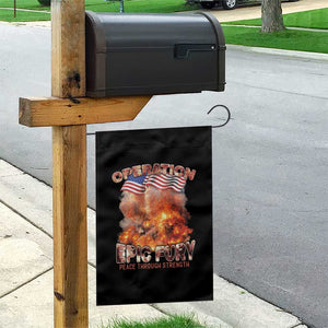 Operation Epic Fury Peace Through Strength Garden Flag Patriotic Explosion America Power TS02 Print Your Wear
