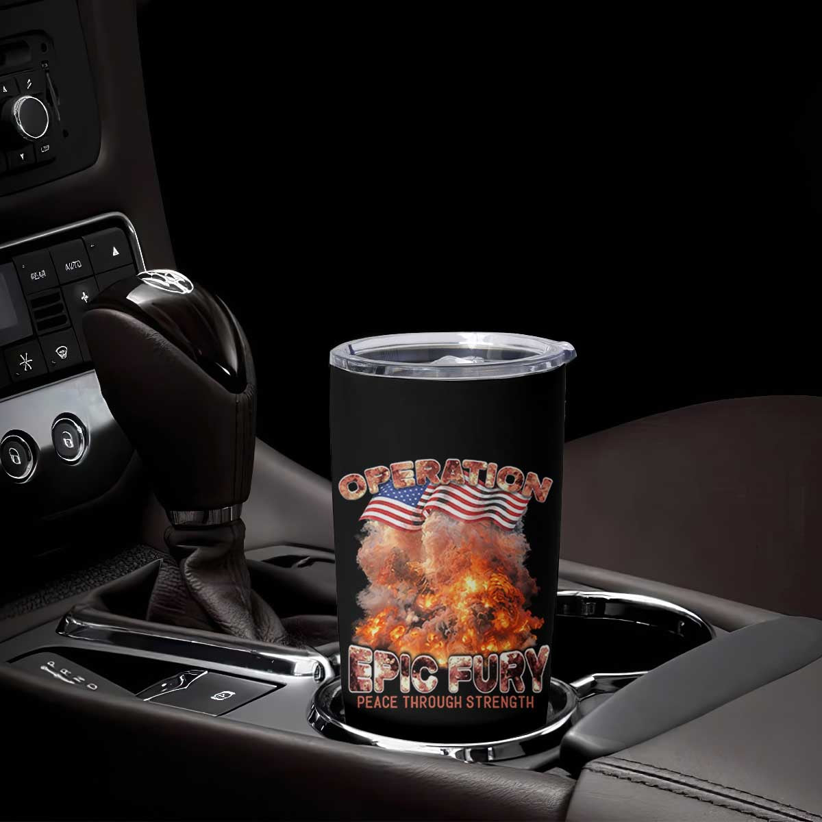 Operation Epic Fury Peace Through Strength Tumbler Cup Patriotic Explosion America Power TS02 Print Your Wear
