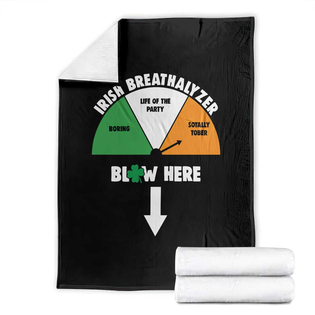 Irish Breathalyzer Blow Here Funny Drinking Gauge Throw Blanket St Patricks Day Party Offensive Adult Humor TS02 Black Print Your Wear