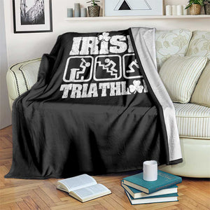 Irish Triathlon Funny Drinking Challenge Throw Blanket St Patricks Day Beer Party Humor TS02 Print Your Wear