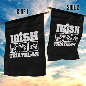 Irish Triathlon Funny Drinking Challenge Garden Flag St Patricks Day Beer Party Humor TS02 Print Your Wear