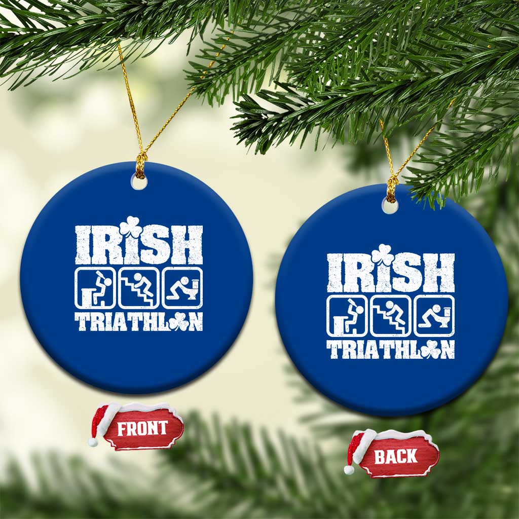 Irish Triathlon Funny Drinking Challenge Ceramic Ornament St Patricks Day Beer Party Humor TS02 1pc Blue Print Your Wear