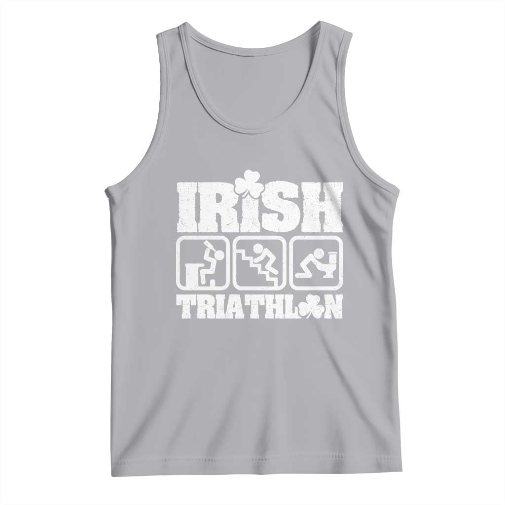 Irish Triathlon Funny Drinking Challenge Tank Top St Patricks Day Beer Party Humor TS02 Athletic Heather Print Your Wear