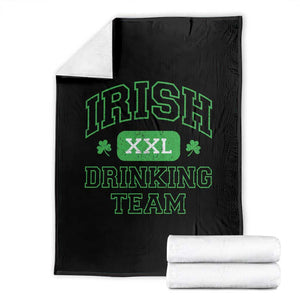 Irish Drinking Team XXL Funny St Patricks Day Party Squad Throw Blanket TS02 Black Print Your Wear