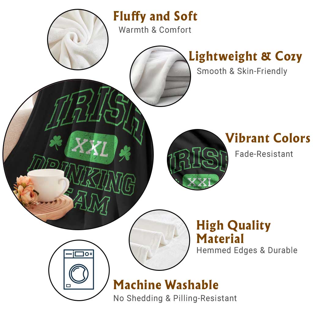 Irish Drinking Team XXL Funny St Patricks Day Party Squad Throw Blanket TS02 Print Your Wear