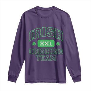 Irish Drinking Team XXL Funny St Patricks Day Party Squad Long Sleeve Shirt TS02 Purple Print Your Wear