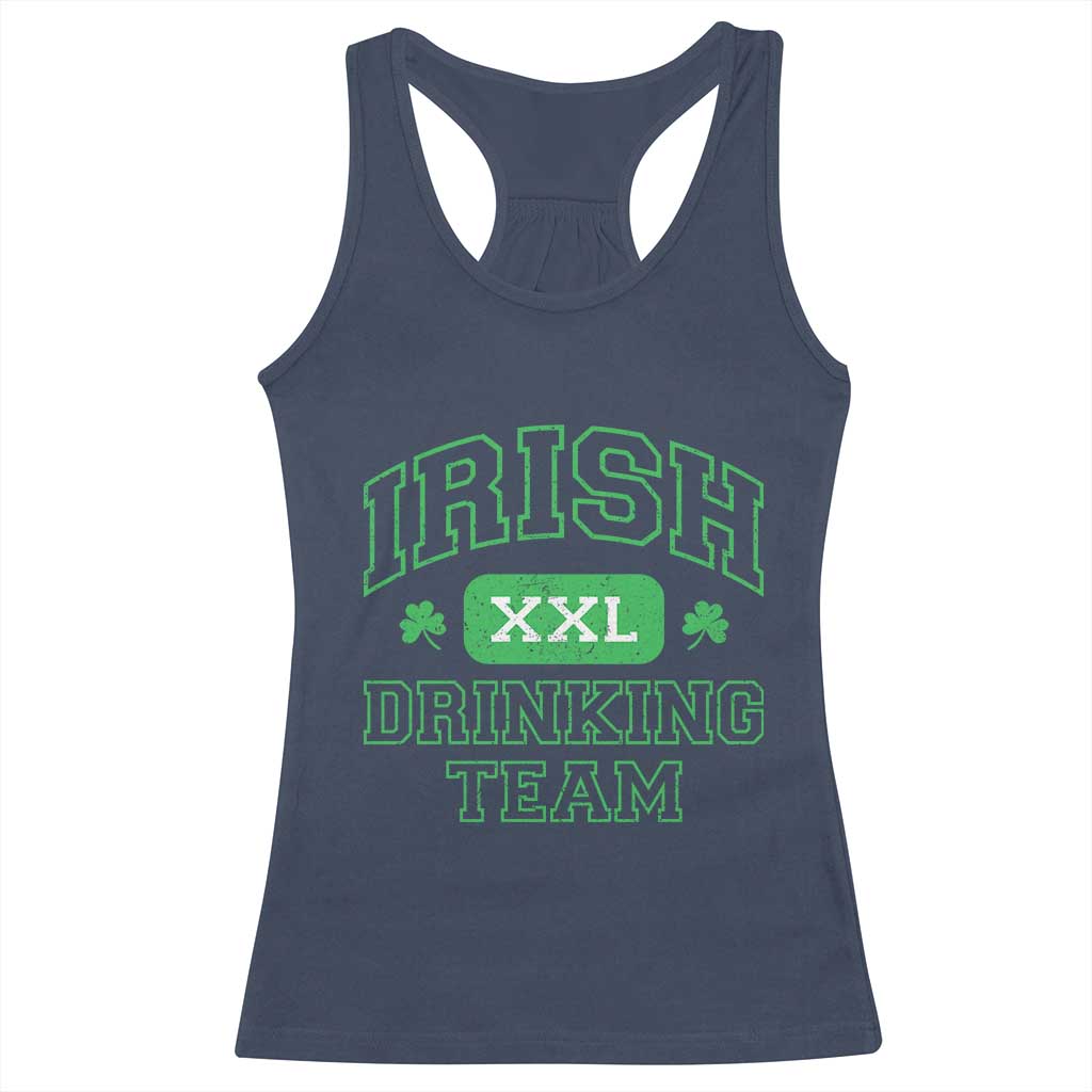 Irish Drinking Team XXL Funny St Patricks Day Party Squad Racerback Tank Top TS02 Navy Print Your Wear