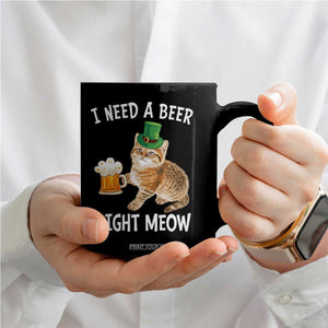 I Need A Beer Right Meow Funny Cat Drinking Joke Coffee Mug St Patricks Day Humor TS02 Print Your Wear