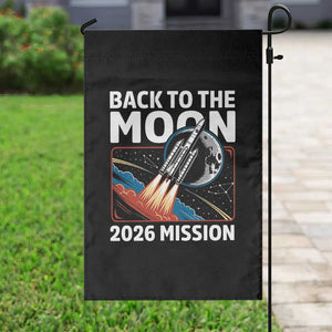 Back to the Moon 2026 Mission Garden Flag Retro Rocket Launch Lunar Orbit Space Enthusiasts TS02 Print Your Wear