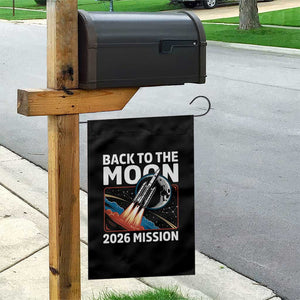 Back to the Moon 2026 Mission Garden Flag Retro Rocket Launch Lunar Orbit Space Enthusiasts TS02 Print Your Wear