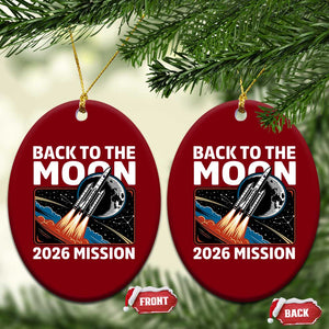 Back to the Moon 2026 Mission Ceramic Ornament Retro Rocket Launch Lunar Orbit Space Enthusiasts TS02 Print Your Wear