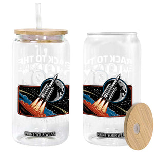 Back to the Moon 2026 Mission Glass Can Retro Rocket Launch Lunar Orbit Space Enthusiasts TS02 Print Your Wear