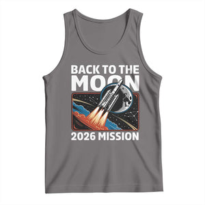 Back to the Moon 2026 Mission Tank Top Retro Rocket Launch Lunar Orbit Space Enthusiasts TS02 Deep Heather Print Your Wear