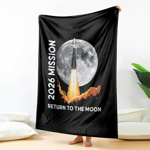 2026 Return to the Moon Mission Throw Blanket Realistic Rocket Launch Lunar Graphic Space Exploration TS02 Print Your Wear