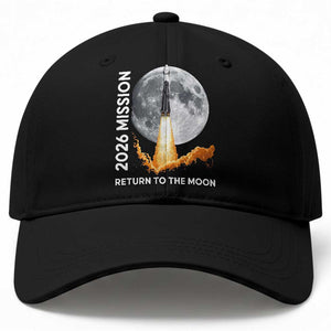 2026 Return to the Moon Mission - Lunar Graphic Baseball Cap - Space Exploration TS02 Print Your Wear