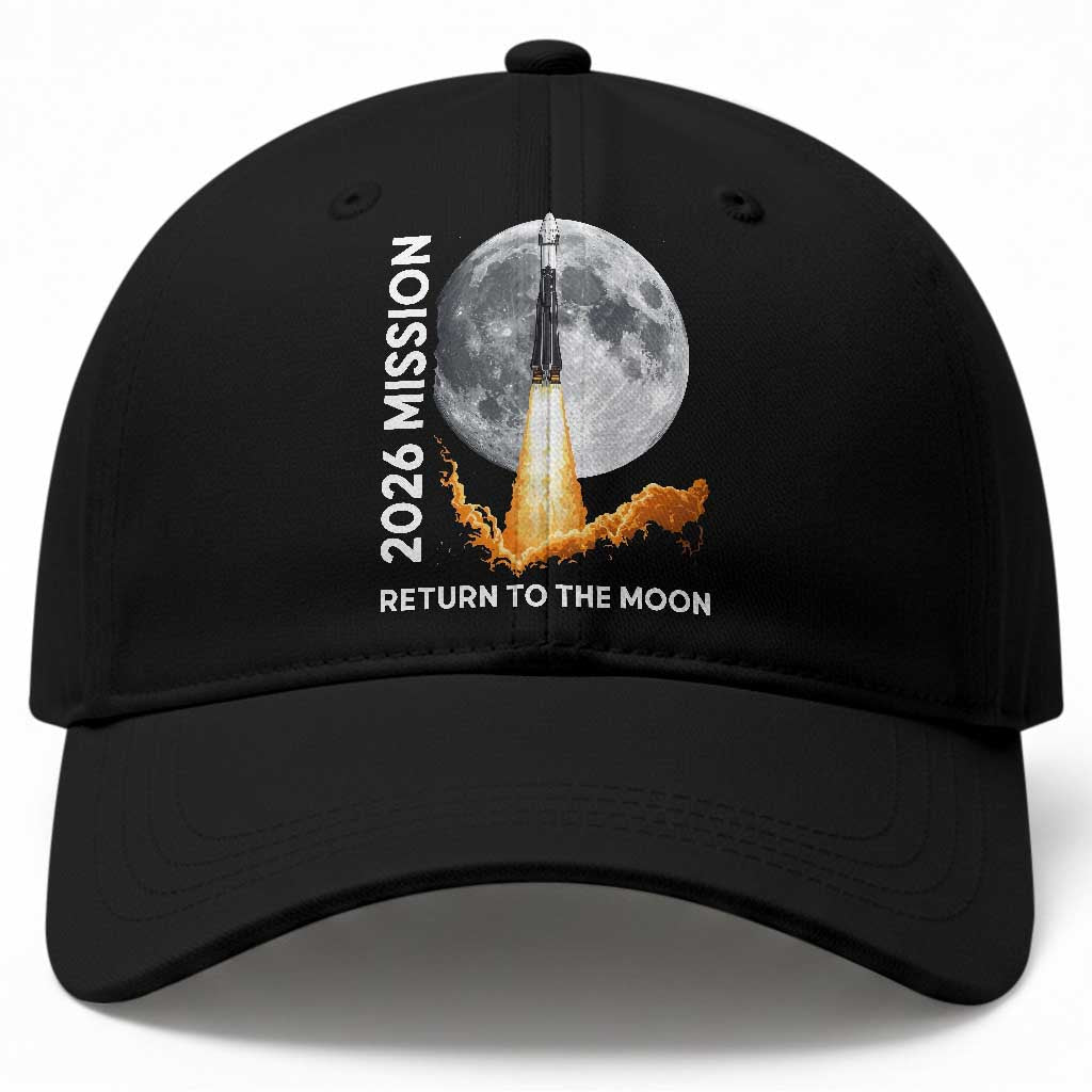 2026 Return to the Moon Mission - Lunar Graphic Baseball Cap - Space Exploration TS02 Print Your Wear