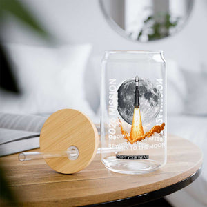 2026 Return to the Moon Mission Glass Can Realistic Rocket Launch Lunar Graphic Space Exploration TS02 Print Your Wear