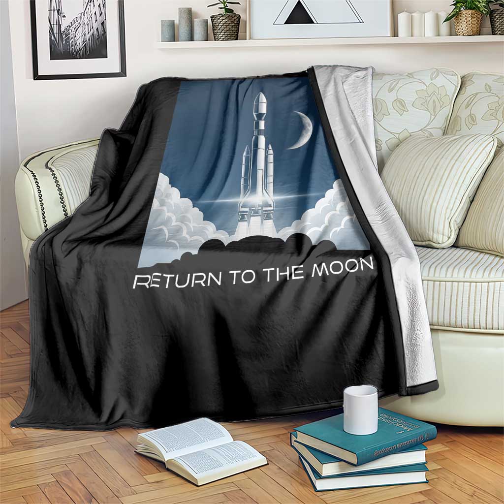 Future Lunar Mission 2026 Throw Blanket Rocket Launch Lunar Orbit Space Exploration TS02 Print Your Wear