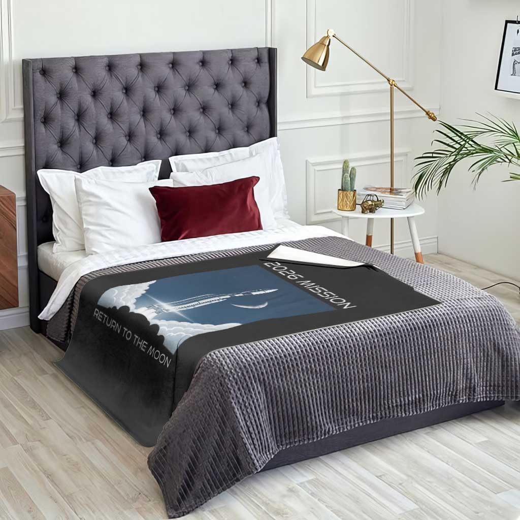 Future Lunar Mission 2026 Throw Blanket Rocket Launch Lunar Orbit Space Exploration TS02 Print Your Wear