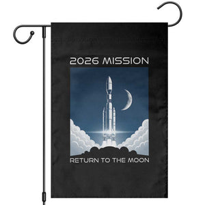 Future Lunar Mission 2026 Garden Flag Rocket Launch Lunar Orbit Space Exploration TS02 Black Print Your Wear