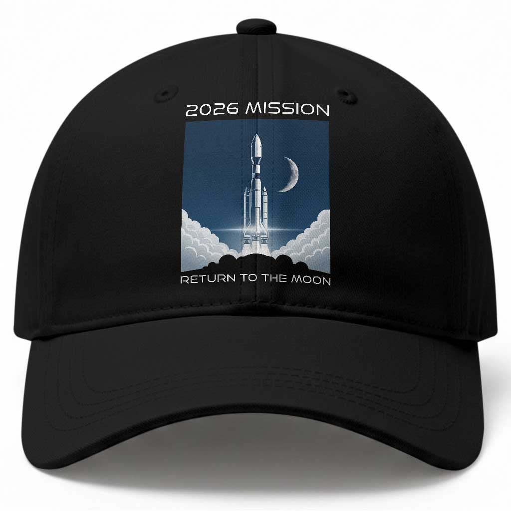 Future Lunar Mission 2026 Baseball Cap Rocket Launch Lunar Orbit Space Exploration TS02 Print Your Wear