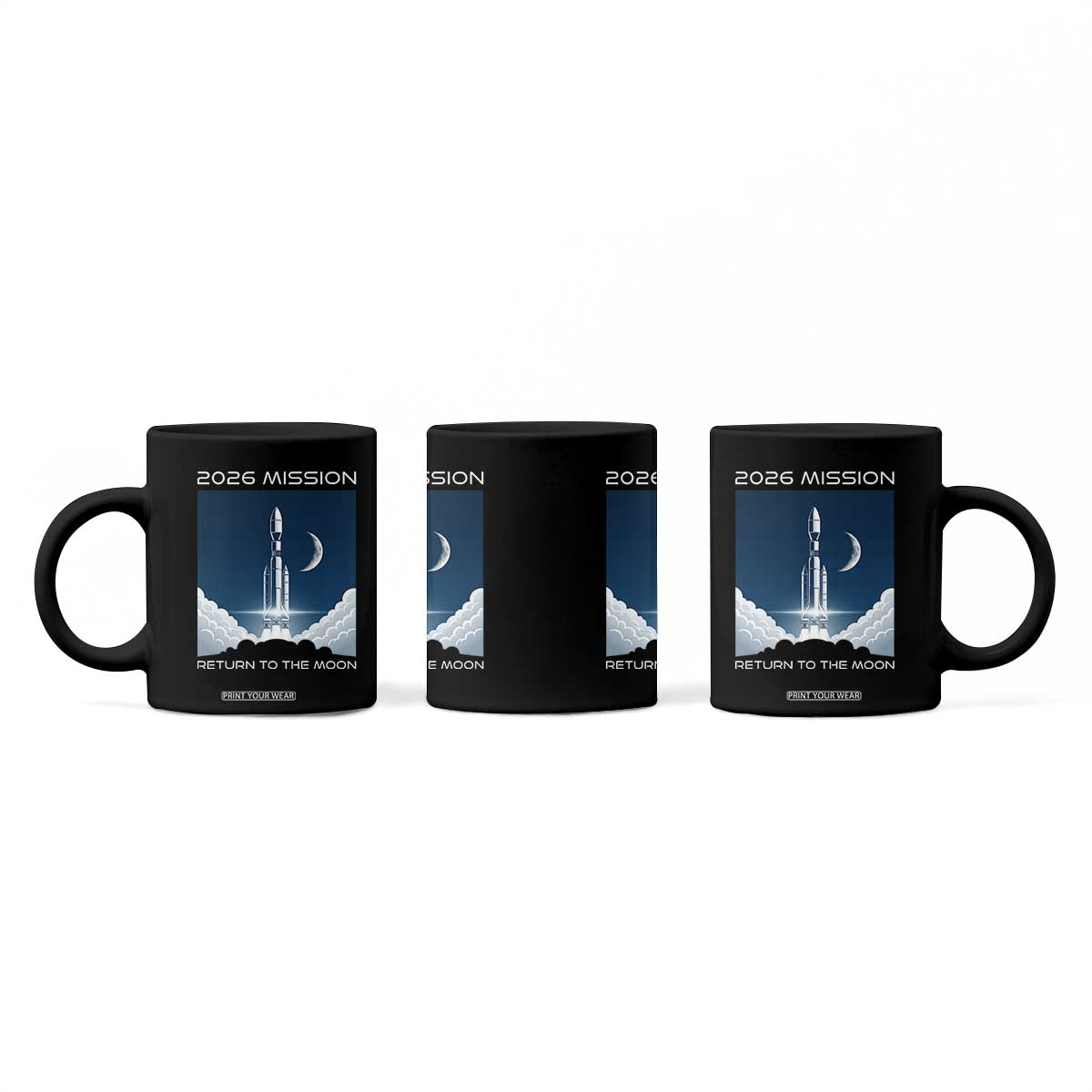 Future Lunar Mission 2026 Coffee Mug Rocket Launch Lunar Orbit Space Exploration TS02 Print Your Wear