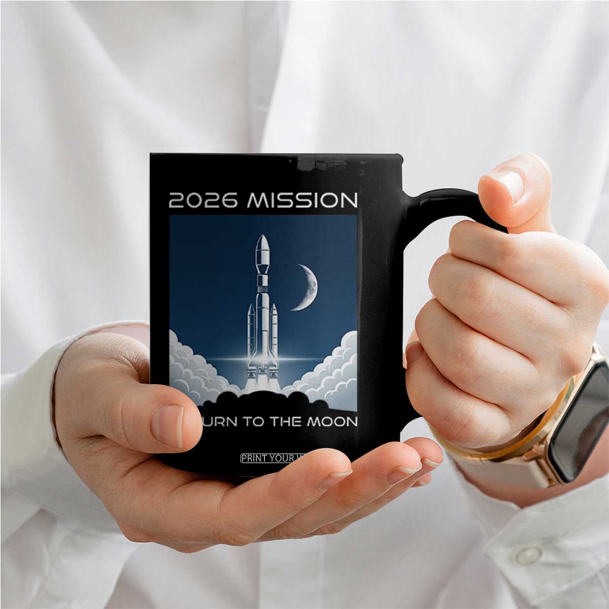 Future Lunar Mission 2026 Coffee Mug Rocket Launch Lunar Orbit Space Exploration TS02 Print Your Wear