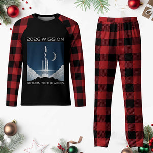 Future Lunar Mission 2026 Plaid Pajama Set Rocket Launch Lunar Orbit Space Exploration TS02 Buffalo Plaid Print Your Wear