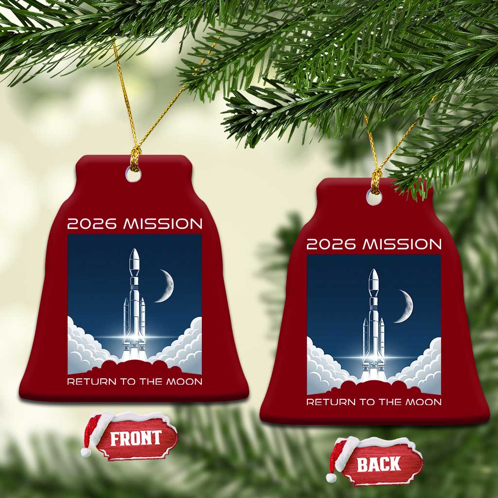 Future Lunar Mission 2026 Ceramic Ornament Rocket Launch Lunar Orbit Space Exploration TS02 Print Your Wear