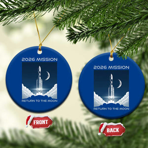 Future Lunar Mission 2026 Ceramic Ornament Rocket Launch Lunar Orbit Space Exploration TS02 1pc Blue Print Your Wear