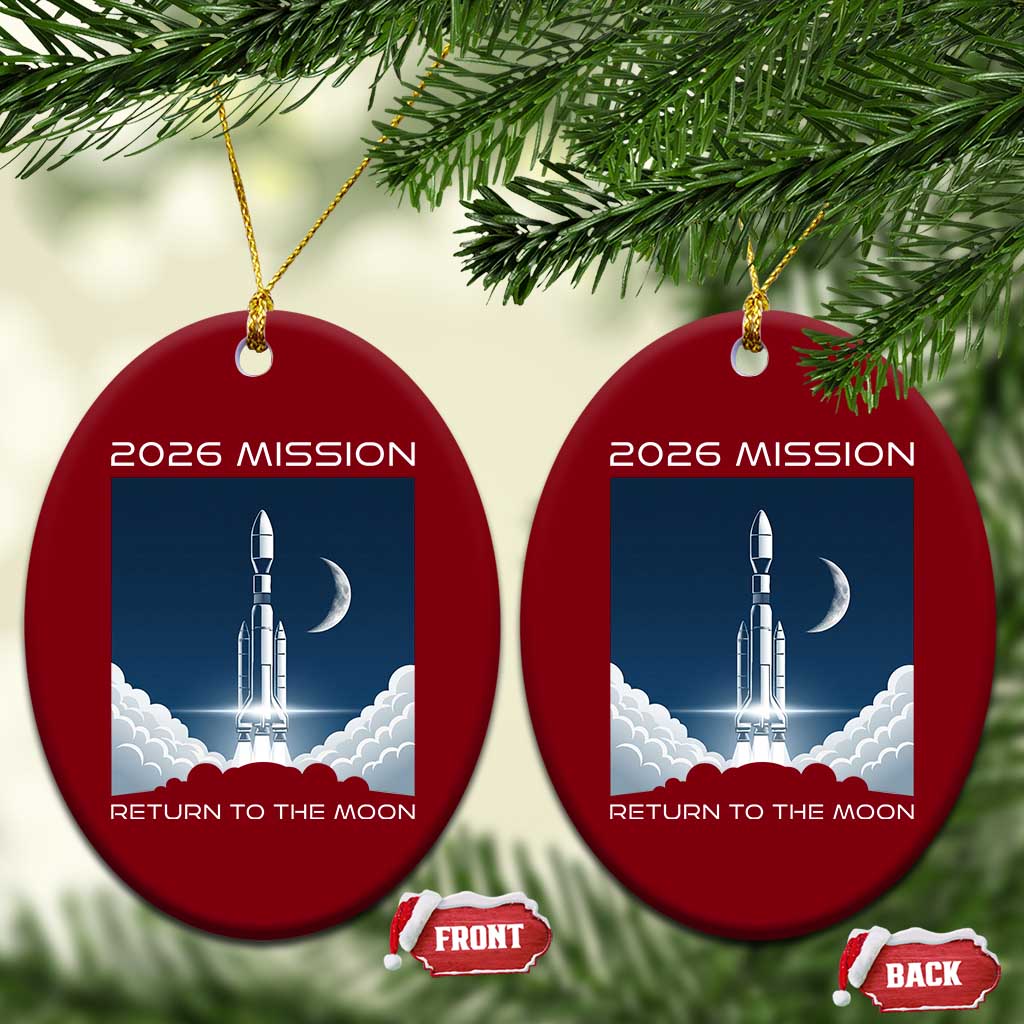 Future Lunar Mission 2026 Ceramic Ornament Rocket Launch Lunar Orbit Space Exploration TS02 Print Your Wear