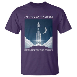 Future Lunar Mission 2026 T Shirt Rocket Launch Lunar Orbit Space Exploration TS02 Purple Print Your Wear