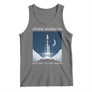 Future Lunar Mission 2026 Tank Top Rocket Launch Lunar Orbit Space Exploration TS02 Black Heather Print Your Wear