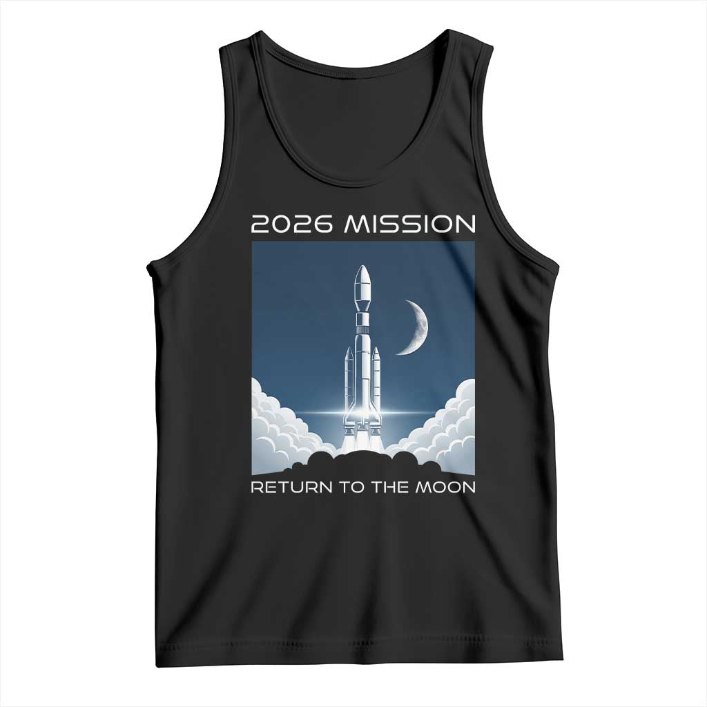 Future Lunar Mission 2026 Tank Top Rocket Launch Lunar Orbit Space Exploration TS02 Black Print Your Wear