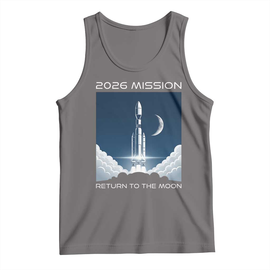 Future Lunar Mission 2026 Tank Top Rocket Launch Lunar Orbit Space Exploration TS02 Deep Heather Print Your Wear