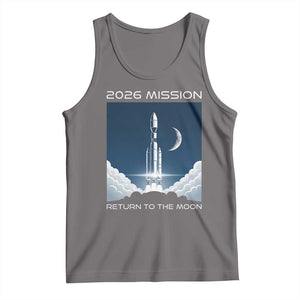 Future Lunar Mission 2026 Tank Top Rocket Launch Lunar Orbit Space Exploration TS02 Deep Heather Print Your Wear