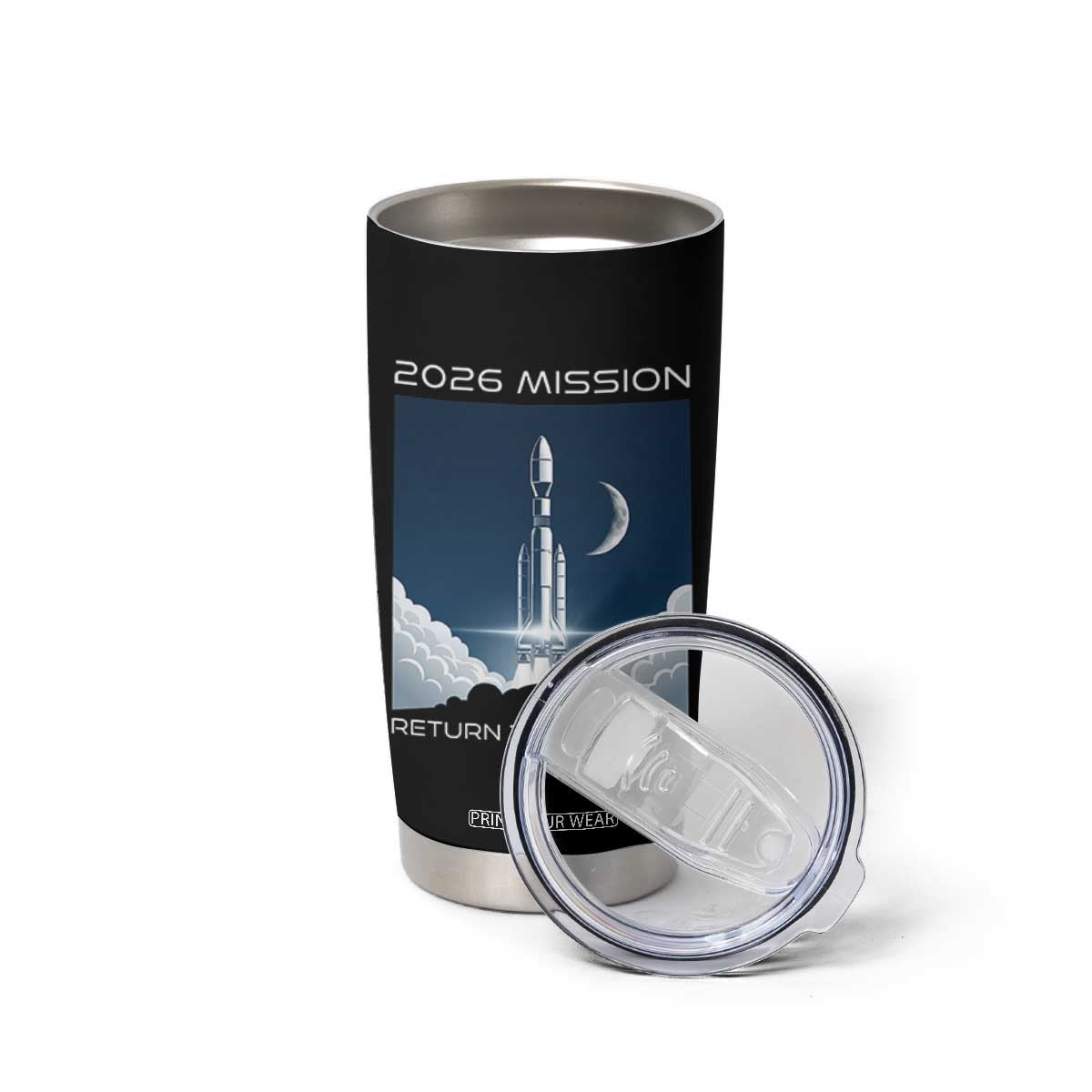 Future Lunar Mission 2026 Tumbler Cup Rocket Launch Lunar Orbit Space Exploration TS02 Print Your Wear