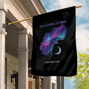 Future Dusk Lunar Orbit 2026 Garden Flag Cosmic Nebula Astronaut n Satellite Space Exploration TS02 Print Your Wear