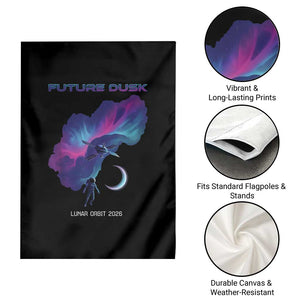 Future Dusk Lunar Orbit 2026 Garden Flag Cosmic Nebula Astronaut n Satellite Space Exploration TS02 Print Your Wear