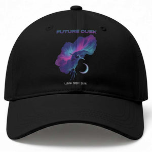 Future Dusk Lunar Orbit 2026 Baseball Cap Cosmic Nebula Astronaut n Satellite Space Exploration TS02 Print Your Wear