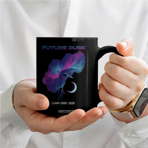 Future Dusk Lunar Orbit 2026 Coffee Mug Cosmic Nebula Astronaut n Satellite Space Exploration TS02 Print Your Wear