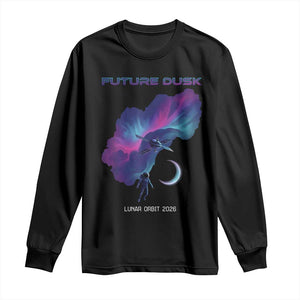 Future Dusk Lunar Orbit 2026 Long Sleeve Shirt Cosmic Nebula Astronaut n Satellite Space Exploration TS02 Black Print Your Wear
