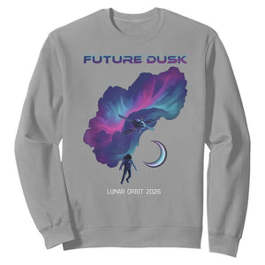 Future Dusk Lunar Orbit 2026 Sweatshirt Cosmic Nebula Astronaut n Satellite Space Exploration TS02 Sport Gray Print Your Wear