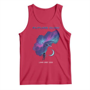 Future Dusk Lunar Orbit 2026 Tank Top Cosmic Nebula Astronaut n Satellite Space Exploration TS02 Red Print Your Wear