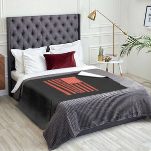 Unpaid Peaceful Protester Orange Distressed American Flag Throw Blanket Satirical Political Graphic TS02 Print Your Wear