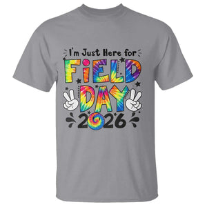 I'm Just Here for Field Day 2026 T Shirt Groovy School Retro Tie Dye Effect Printing TS02 Sport Gray Print Your Wear