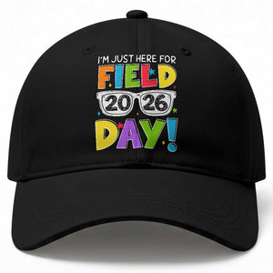 I'm Just Here for Field Day 2026 Baseball Cap School Colorful Sunglasses Graphic TS02 Print Your Wear