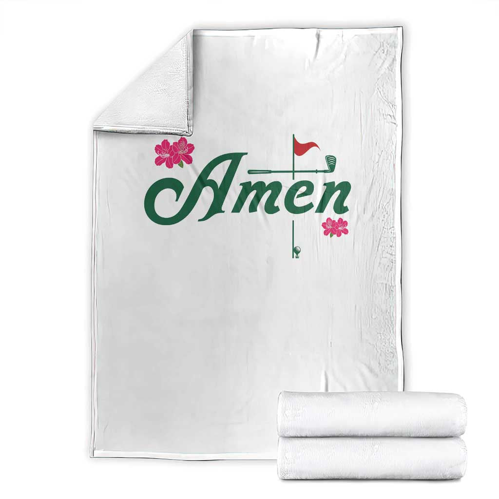 Golf Lover Amen Azalea Graphic Throw Blanket Augusta Georgia Traditions Golfing Fan TS02 White Print Your Wear